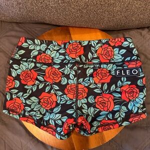Fleo Red Jade Rose shorts limited EUC